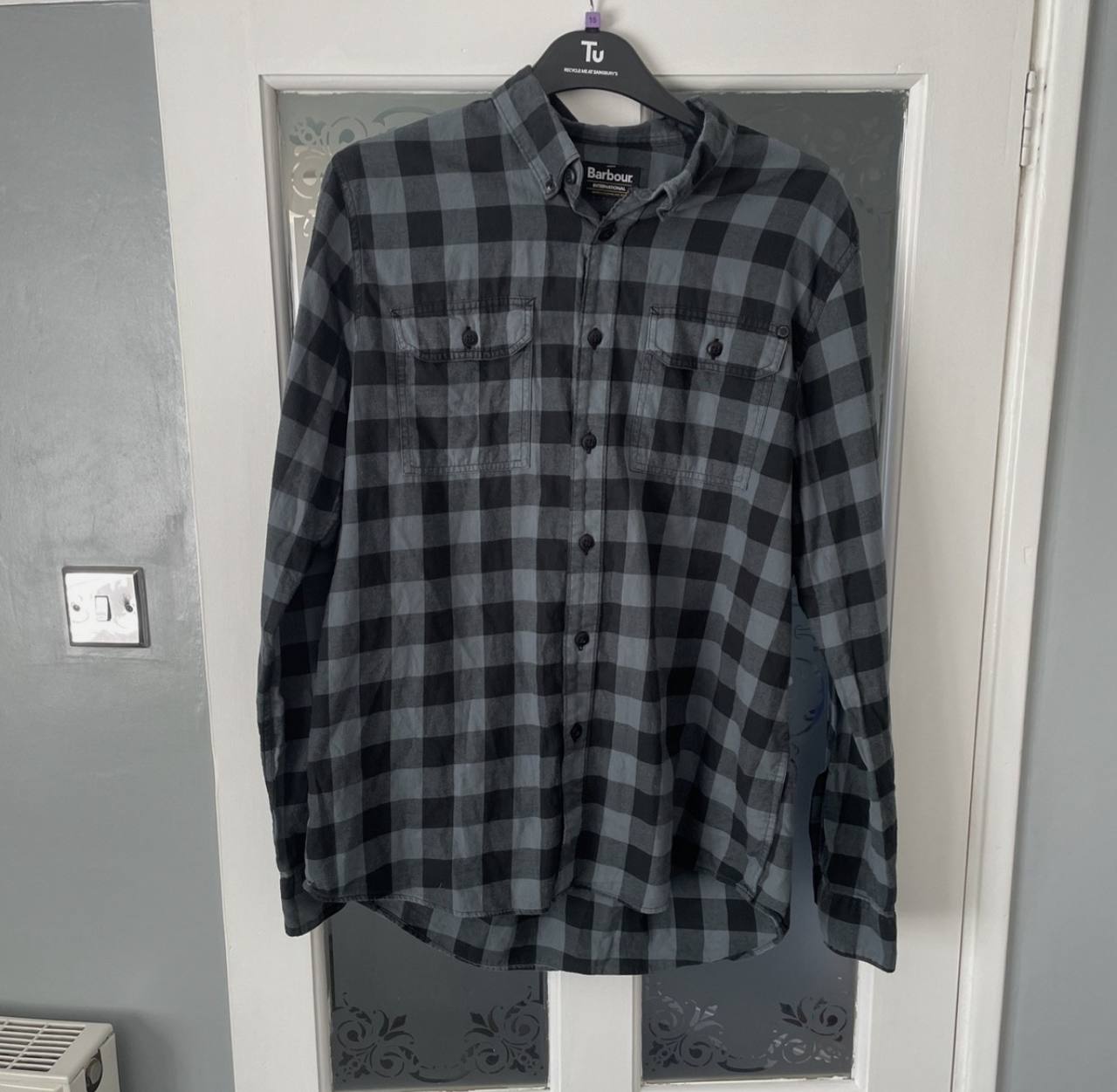 Чоловіча сорочка Barbour International в клітинку, розмір L