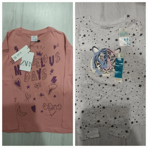 Реглани Primark та Zara для дівчинки 8-9 років (134 см), комплект 2 шт