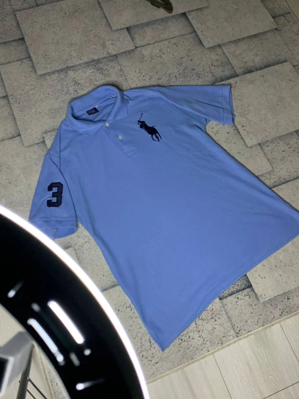 Футболка поло Polo Ralph Lauren голубая, размер M