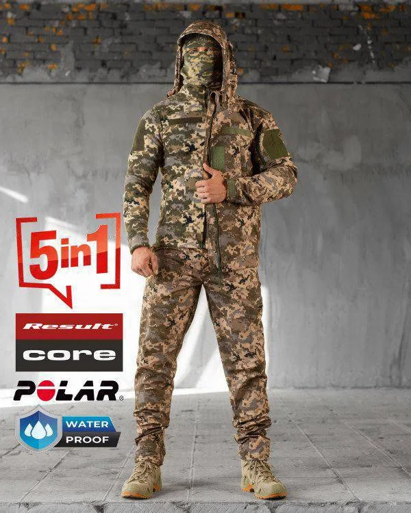 Тактичний костюм 5в1 Tasman Softshell Multicam/Pixel