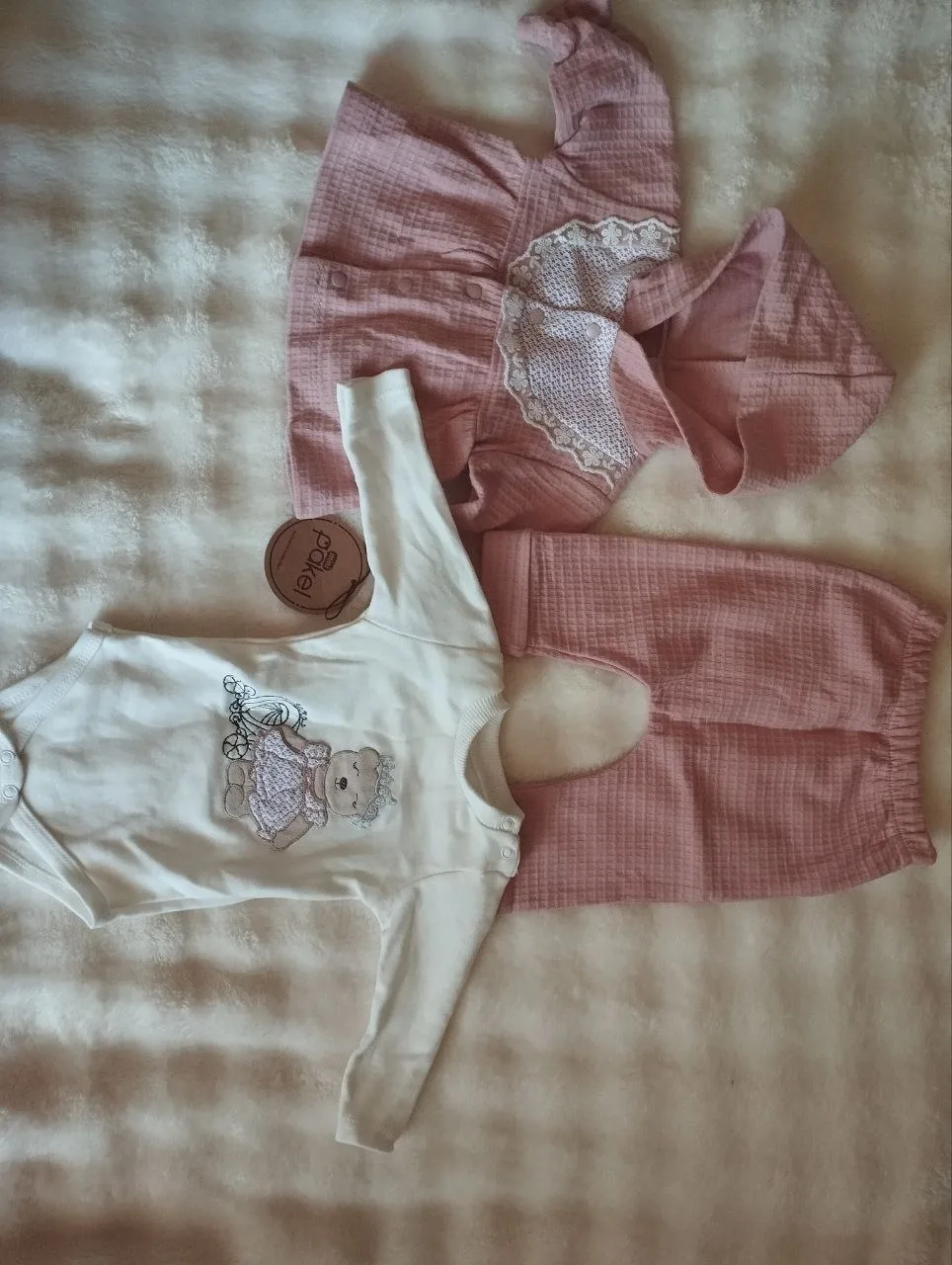 Дитячий костюм Mini Pakel 3-piece 3-6 місяців (кофта, штани, боді)