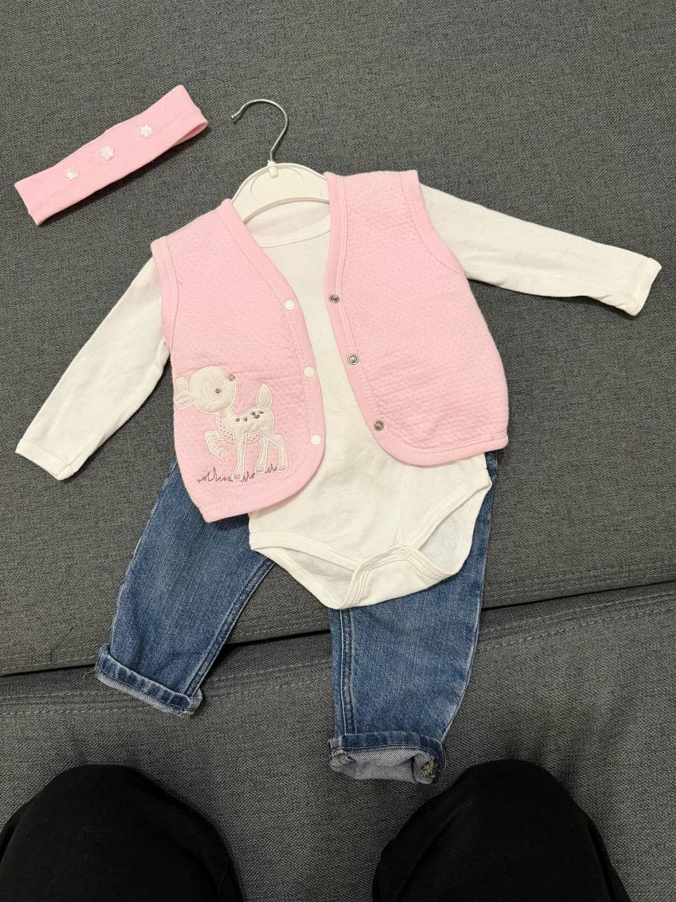 Дитячий одяг Silini Style 74 см (6-9 міс): боді, лонгслів, джинси, жилетка