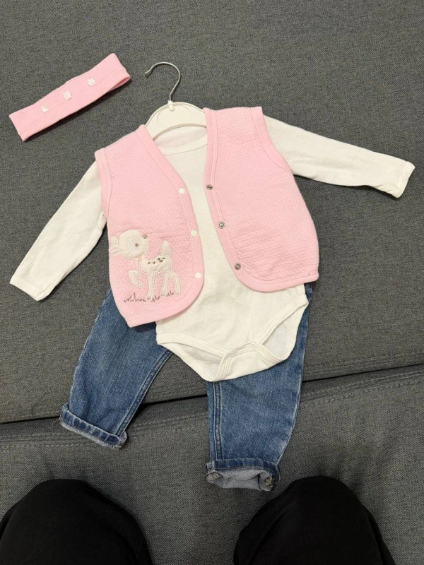 Дитячий одяг Silini Style 74 см (6-9 міс): боді, лонгслів, джинси, жилетка