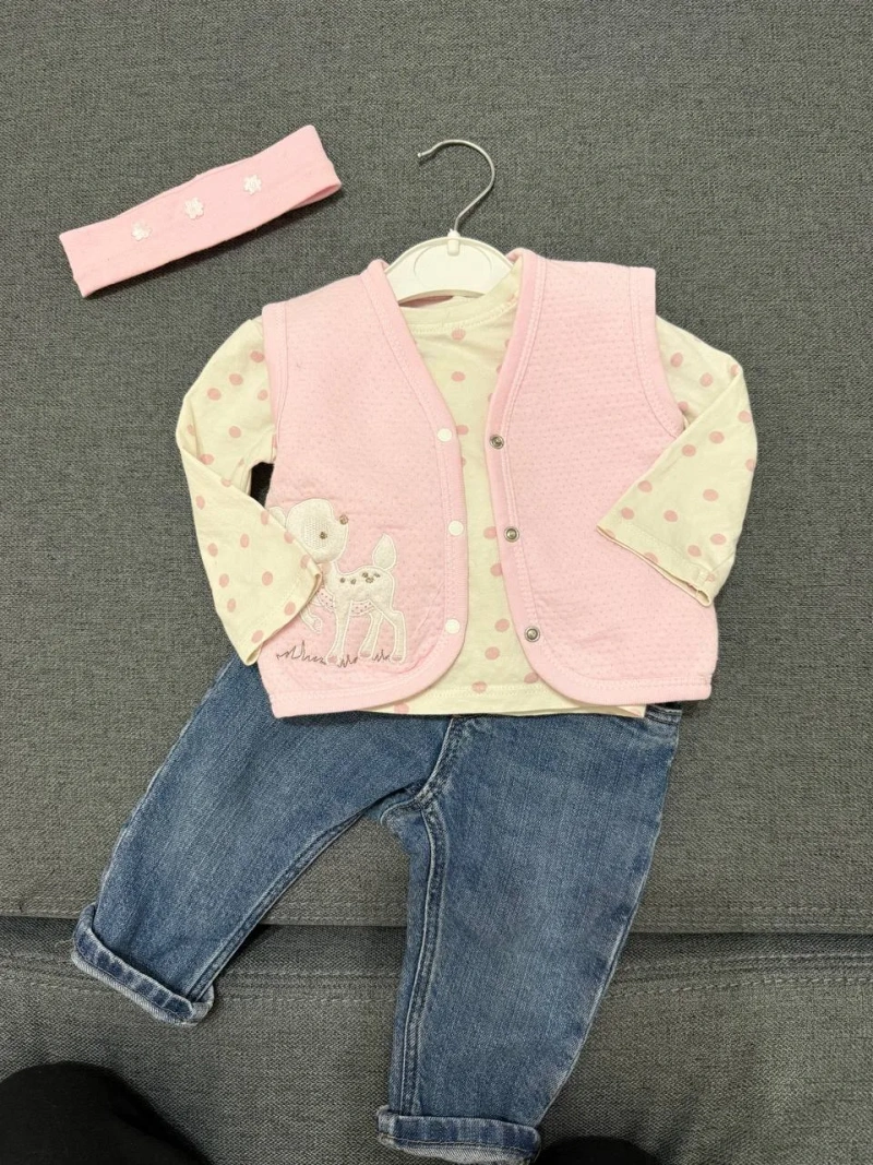 Дитячий одяг Silini Style 74 см (6-9 міс): боді, лонгслів, джинси, жилетка — фото 2