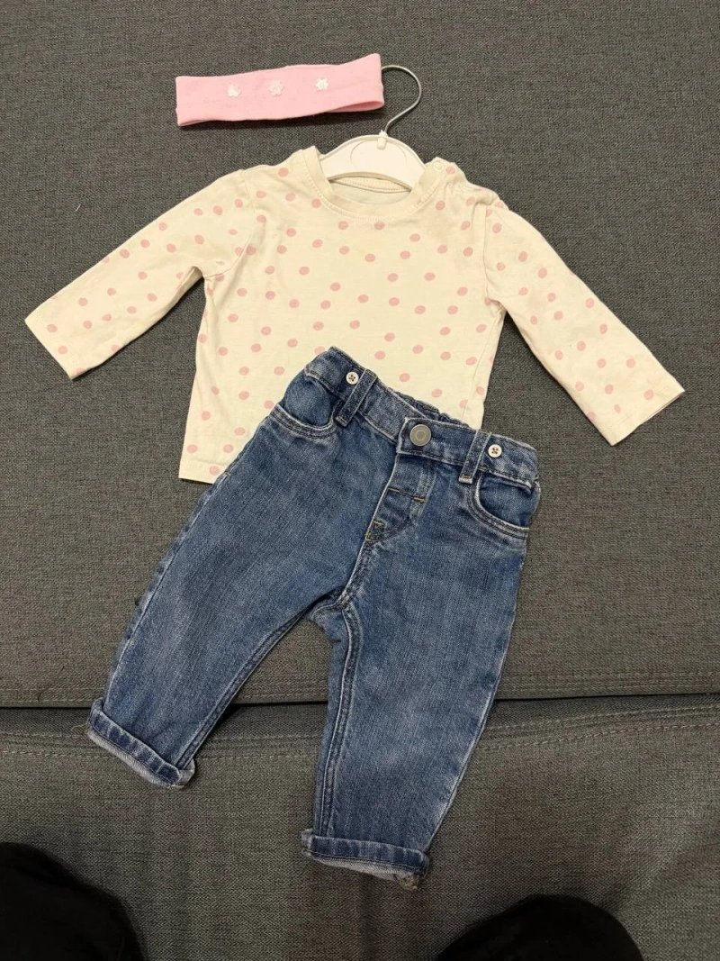 Дитячий одяг Silini Style 74 см (6-9 міс): боді, лонгслів, джинси, жилетка — фото 3