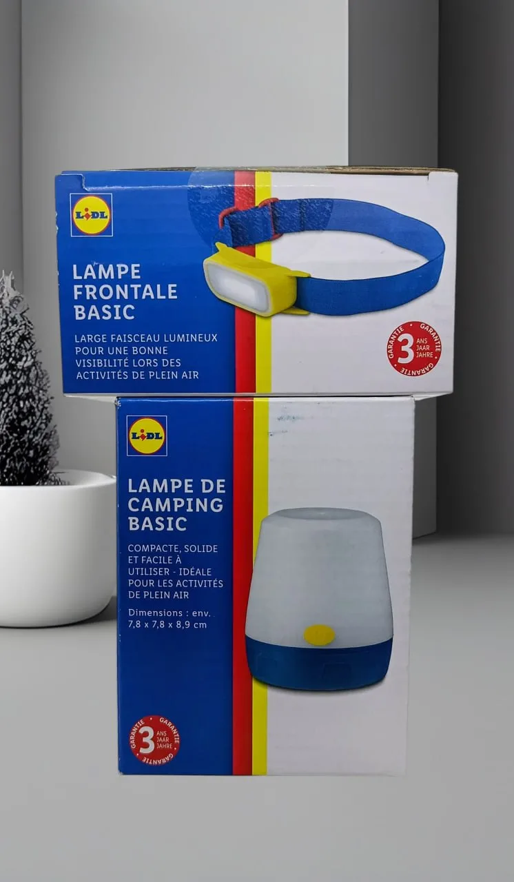 Фонарь налобный и кемпинговая лампа Lidl Lampe Frontale / Camping Basic