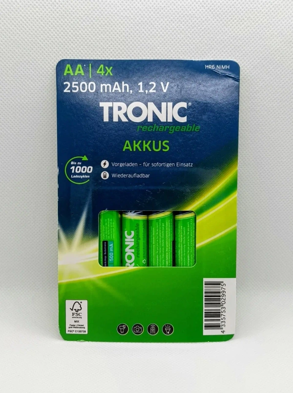 Аккумуляторы TRONIC AA 2500 mAh NiMH 1.2V (4 шт.)