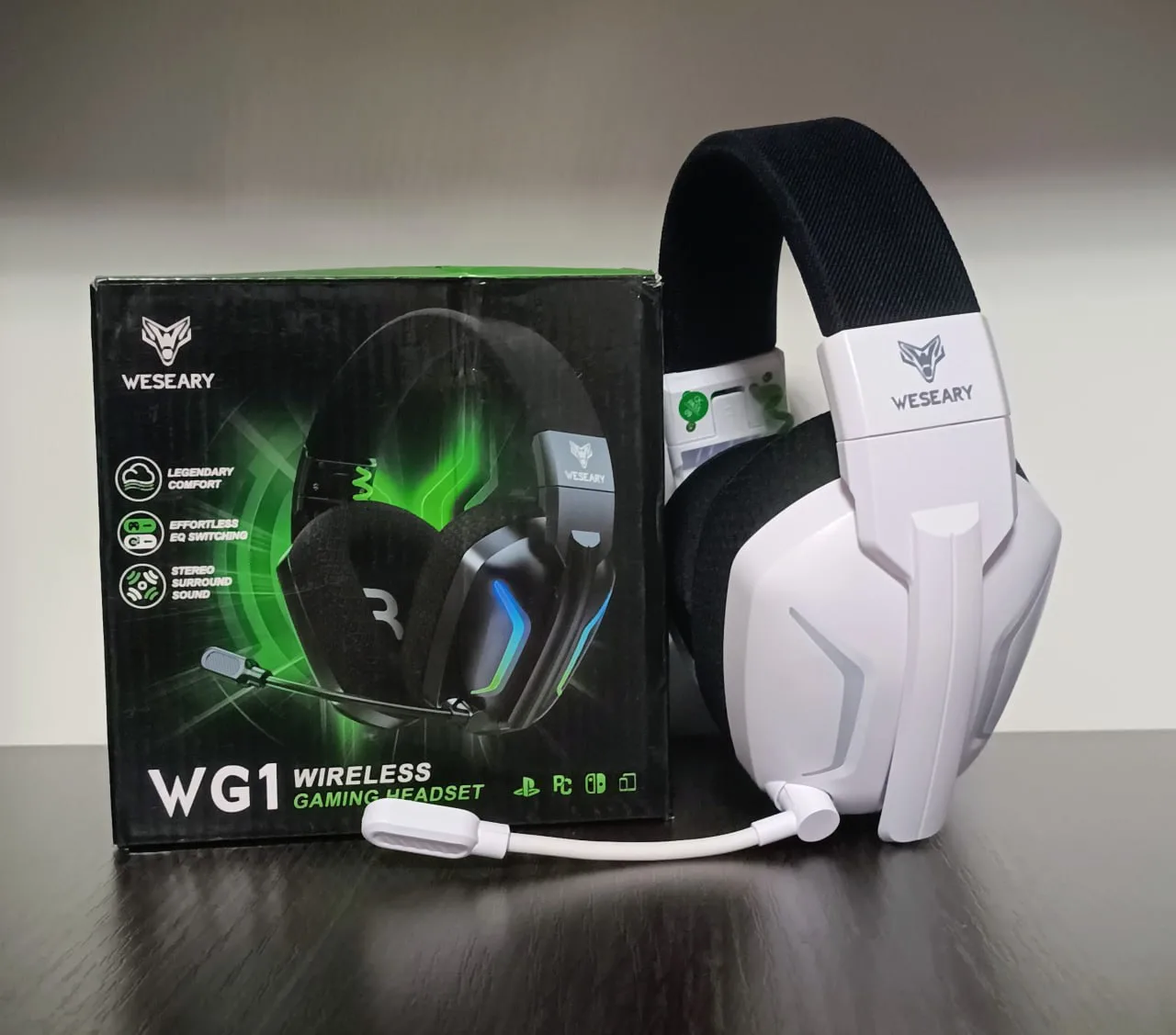 Беспроводные игровые наушники Weseary WG1 White