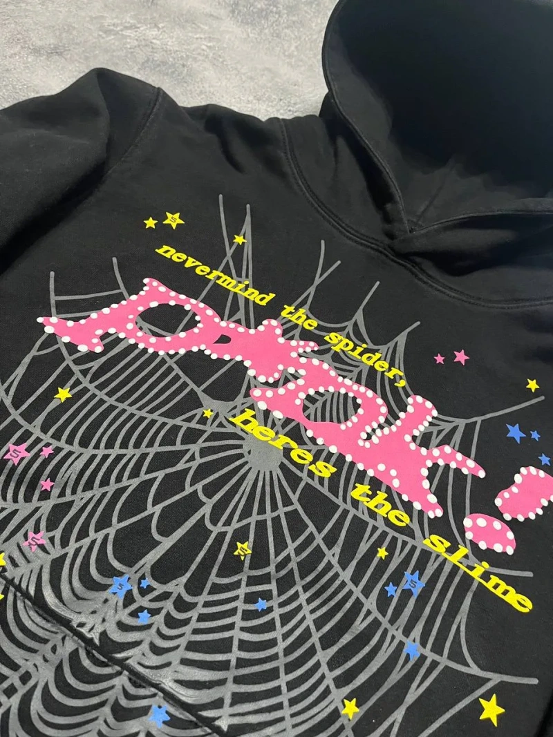 Худи Sp5der Worldwide Pink Slime Black Size S — фото 3