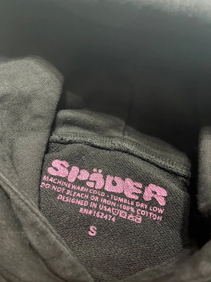 Худи Sp5der Worldwide Pink Slime Black Size S — фото 4