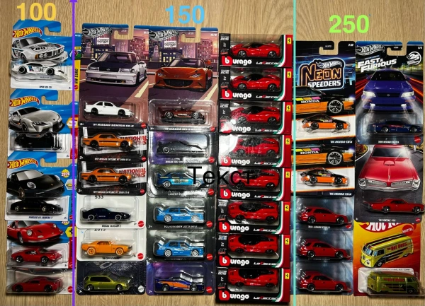 Колекційні моделі Hot Wheels, Matchbox, Bburago 1:64: Nissan Skyline, Porsche, Ferrari