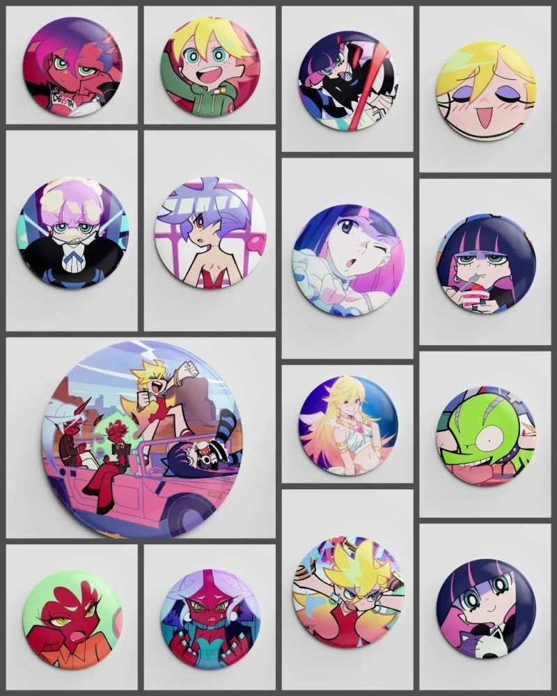 Брелоки та значки Panty and Stocking (32мм, 44мм, Серце, Зірки) — фото 4