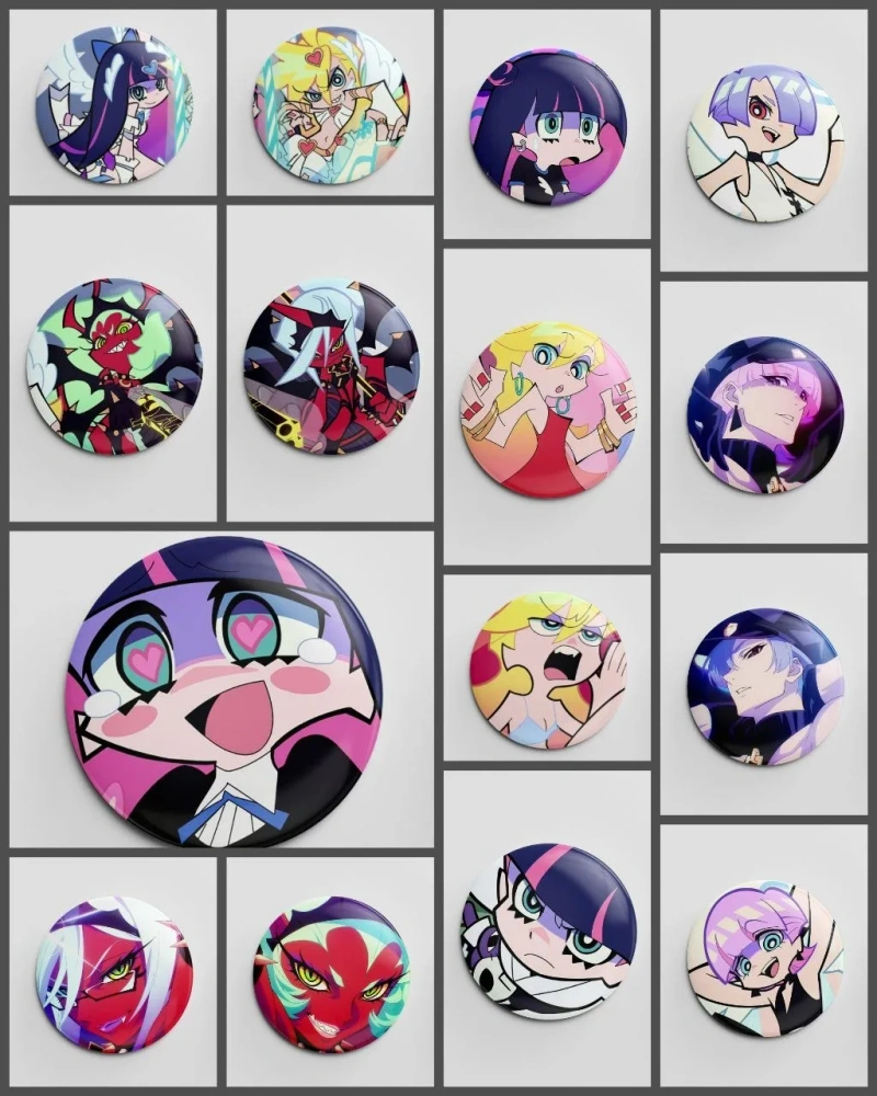 Брелоки та значки Panty and Stocking (32мм, 44мм, Серце, Зірки) — фото 5