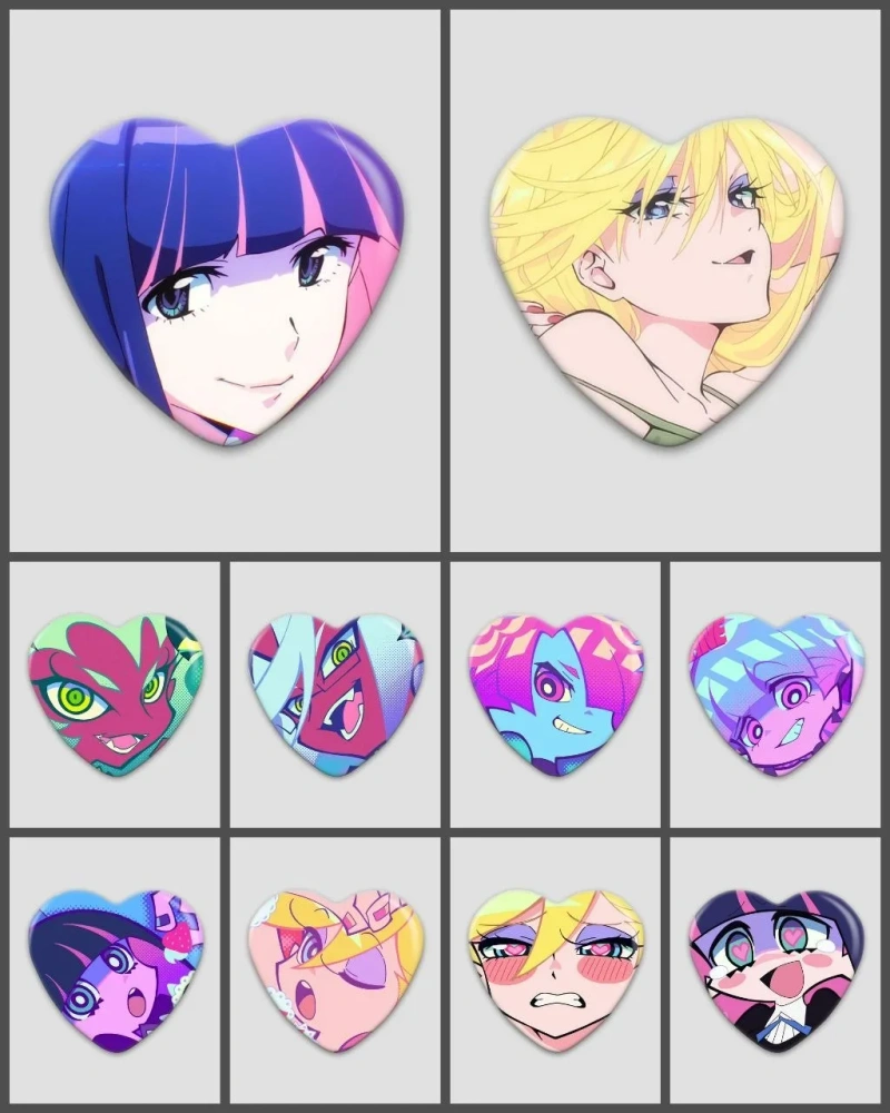 Брелоки та значки Panty and Stocking (32мм, 44мм, Серце, Зірки) — фото 6