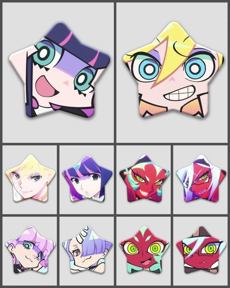 Брелоки та значки Panty and Stocking (32мм, 44мм, Серце, Зірки) — фото 7