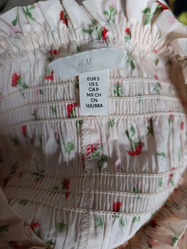 Сукня міді H&M з відкритими плечима та рукавами-ліхтариками, розмір S-M