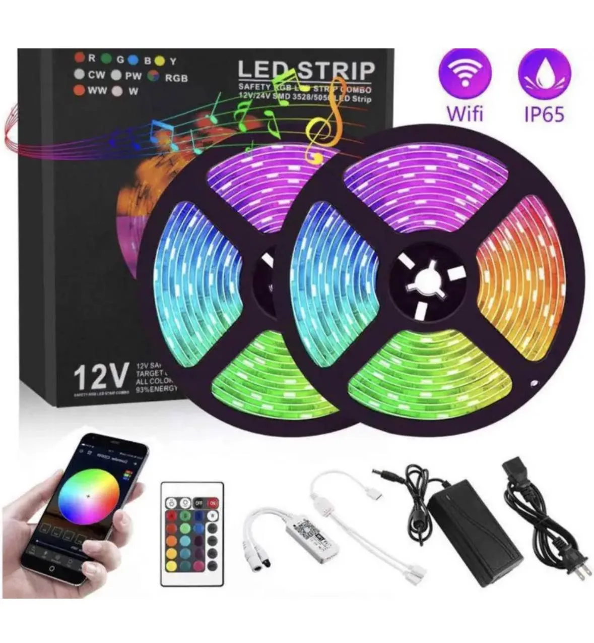 LED стрічка RGB SMD 5050 600 LED 10м з Wifi та пультом