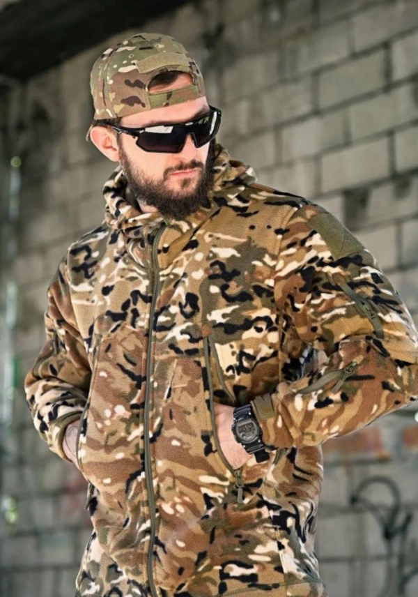 Тактична флісова кофта з капюшоном