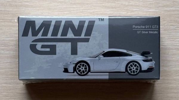Mini GT Porsche 911 GT3 GT Silver Metallic