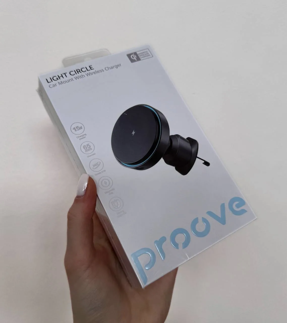 Автомобильный держатель Proove Light Circle 15W с беспроводной зарядкой