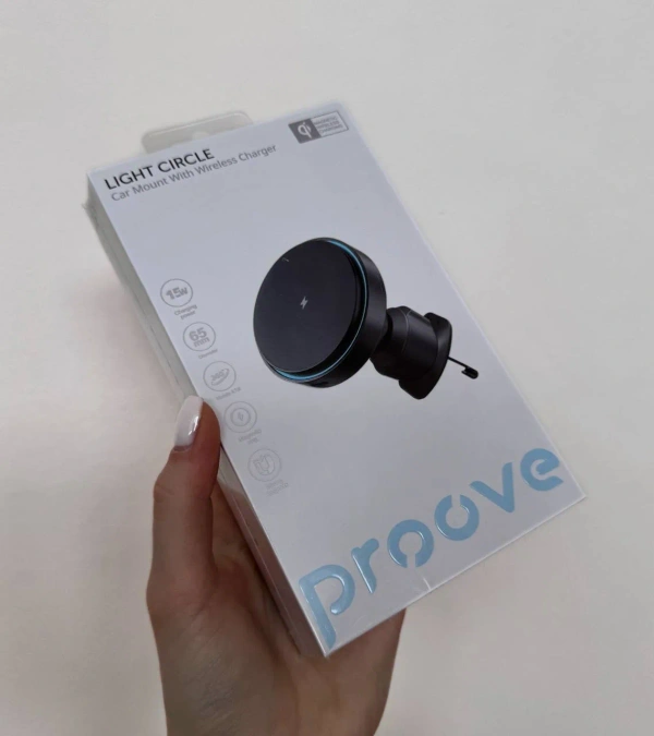 Автомобильный держатель Proove Light Circle 15W с беспроводной зарядкой