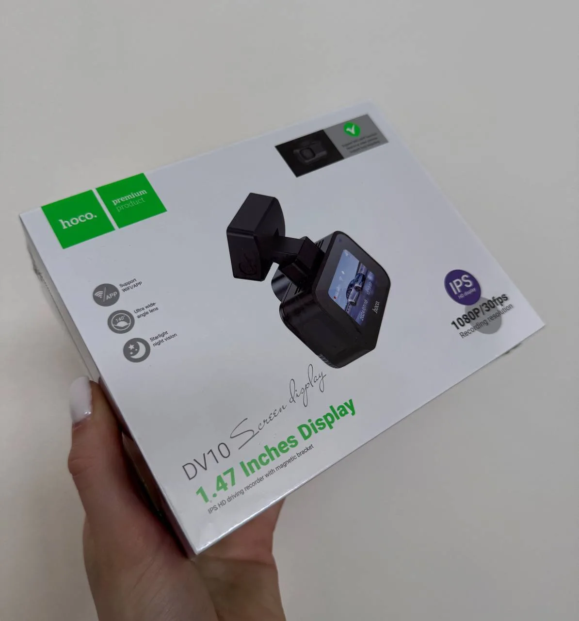 Відеореєстратор HOCO mini screen dashcam DV10 1.47" 1080p/30fps WiFi