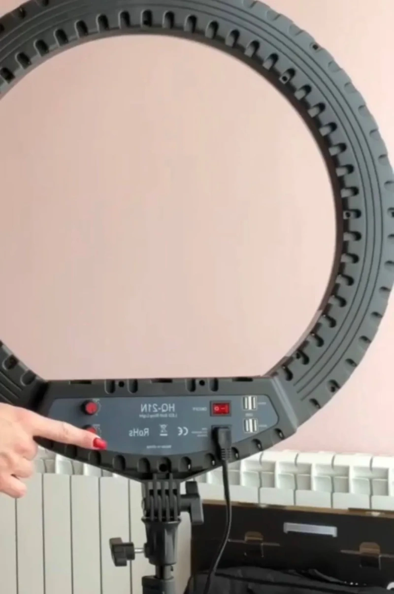 Кільцева лампа НОВА HQ-21N SMD PRO 72 Вт, 52 см, з штативом 210 см та сумкою — фото 2