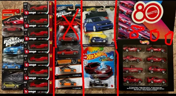 Коллекционные модели автомобилей Hot Wheels, Matchbox, Bburago