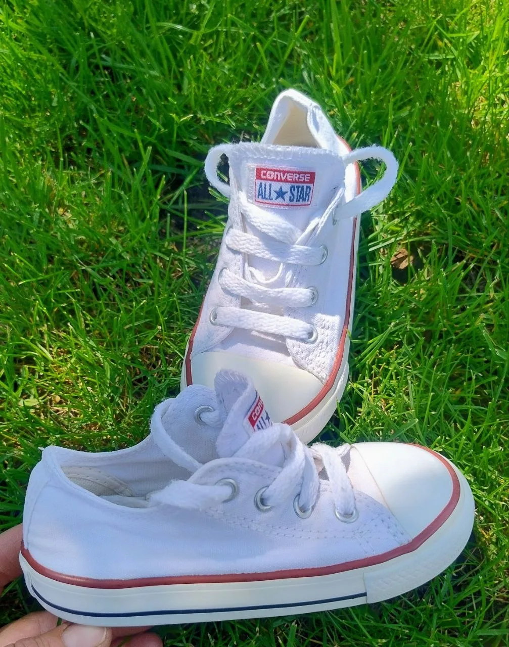 Детские кеды Converse All Star белые 24 размер (15 см)