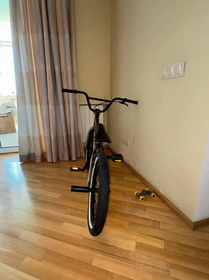 BMX велосипед хромований з помаранчевими акцентами — фото 4