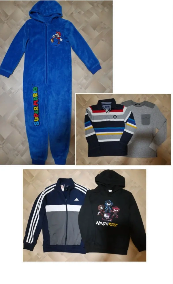 Кигуруми Super Mario, полосатая кофта, серая кофта, спортивная кофта Adidas, худи Ninja Kids