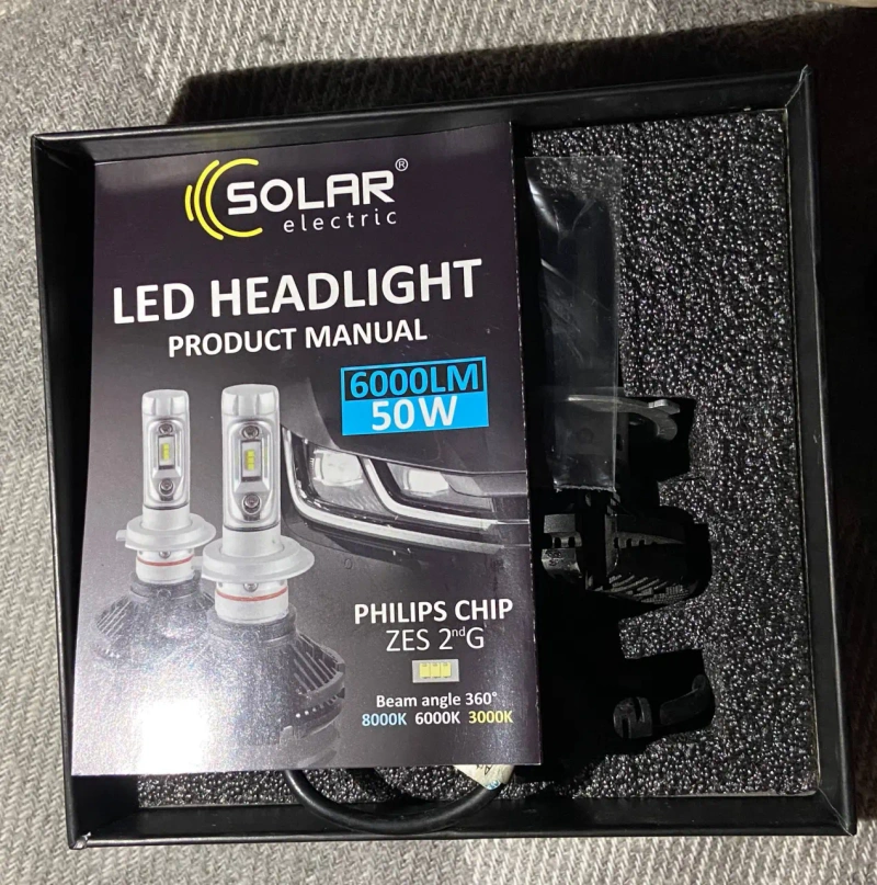 Світлодіодні лампи H7 SOLAR Philips ZES 6000Lm 6000K 50W 12/24V — фото 2