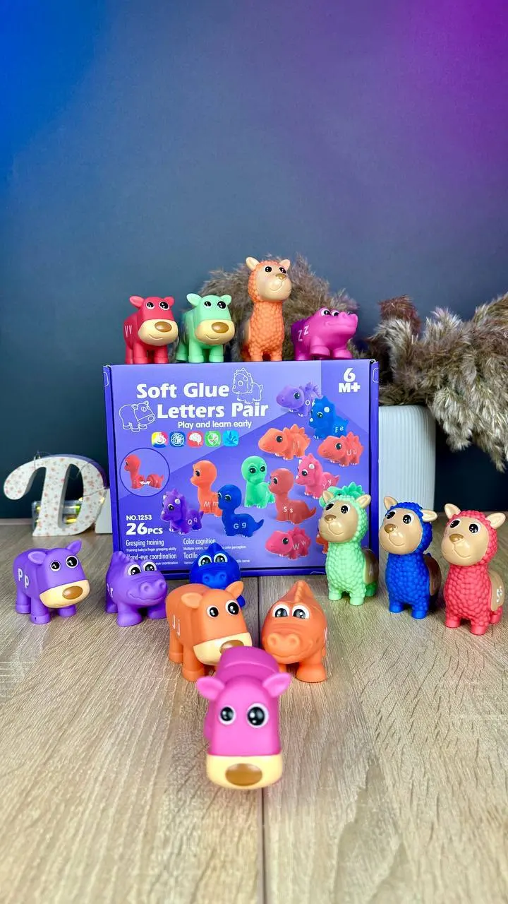 Развивающая игра "Soft Glue Letters Pair" для малышей, 26 элементов