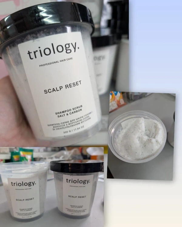 Шампунь-скраб для кожи головы и волос Trilogy Scalp Reset с морской солью и углем
