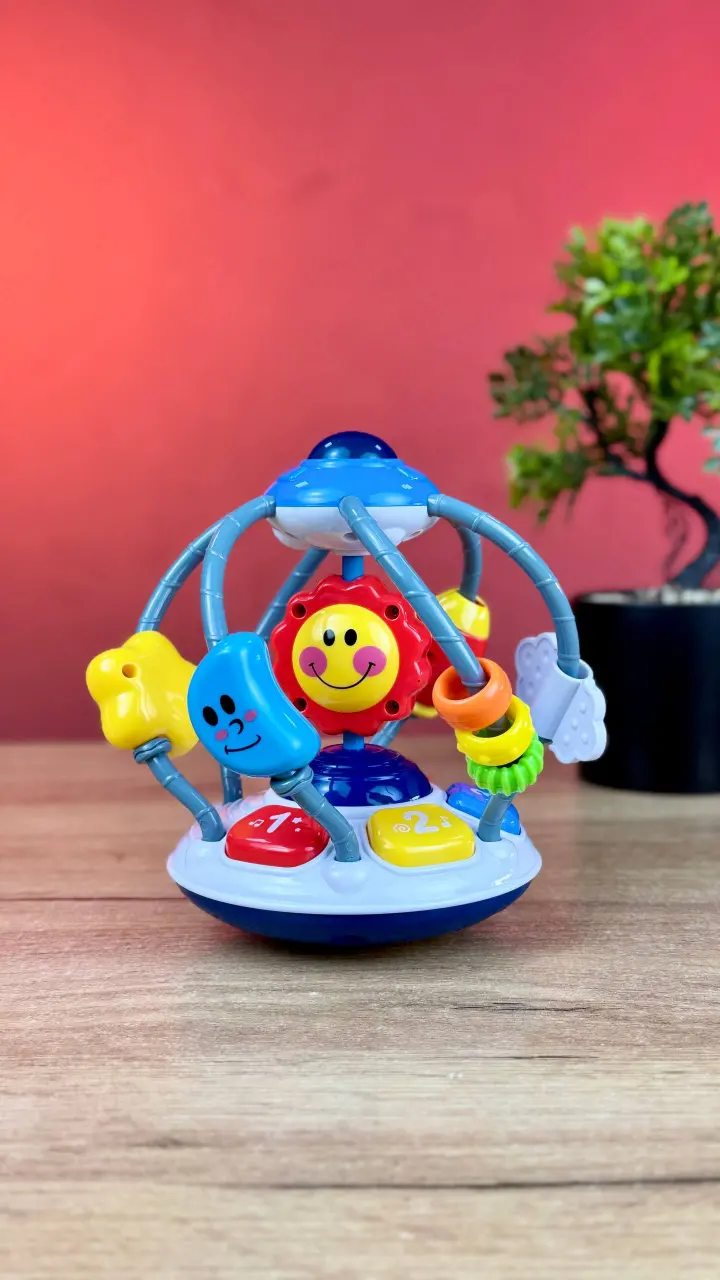 Музыкальное развивающее брязкальце WToys на украинском языке с подсветкой и звуками