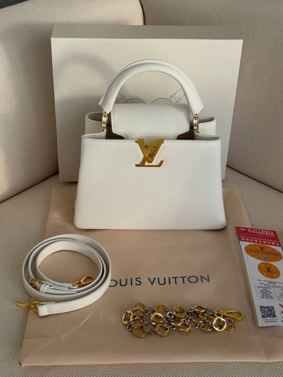 Louis Vuitton Premium сумка шкіряна біла 27/18
