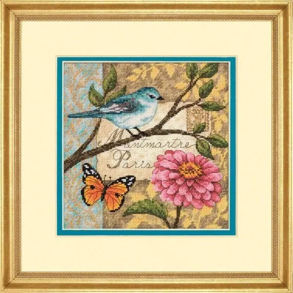 Набір для вишивання хрестиком Dimensions "Bird Poste//Пташина пошта" 15x15 см