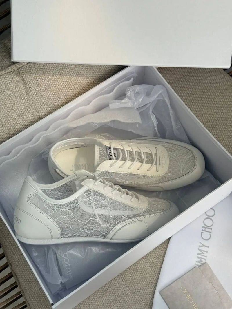 Jimmy Choo Женские кроссовки белые кружевные 37-39 — фото 3