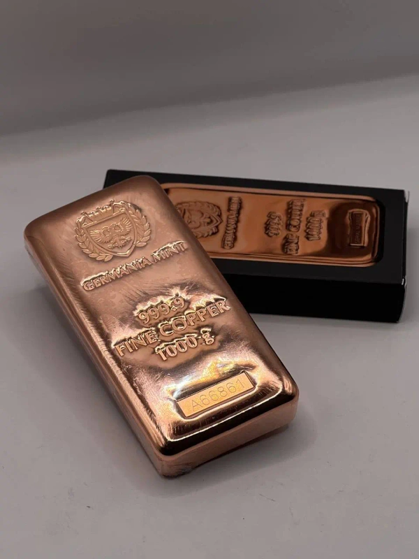 Медный слиток Germania Mint 999.9 Fine Copper 1000 г