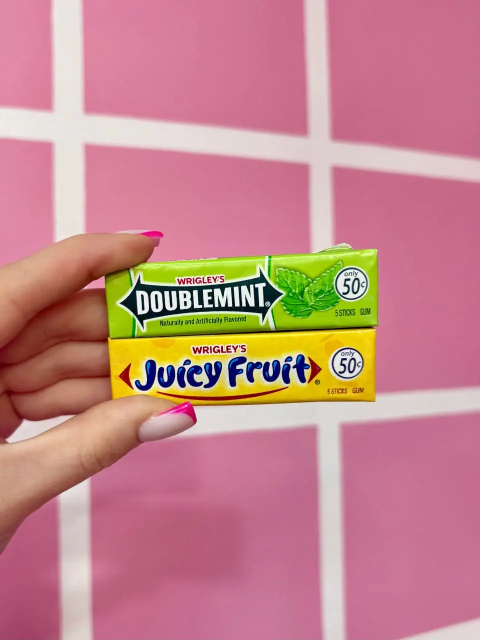 Жуйка Wrigley's 5 sticks Doublemint та Juicy Fruit