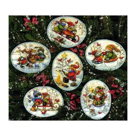 Набір для вишивання Dimensions 08828 Playful Snowmen Ornaments