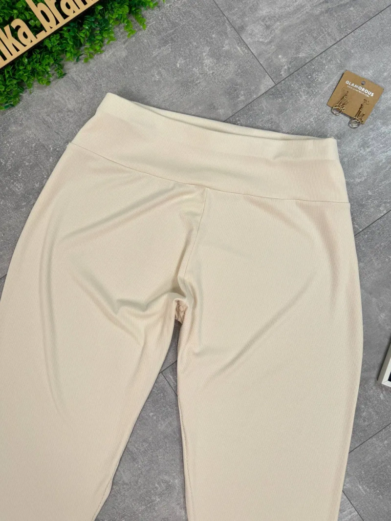 Лосини в рубчик тілесного кольору EUR 4XL / 56-58 — фото 2