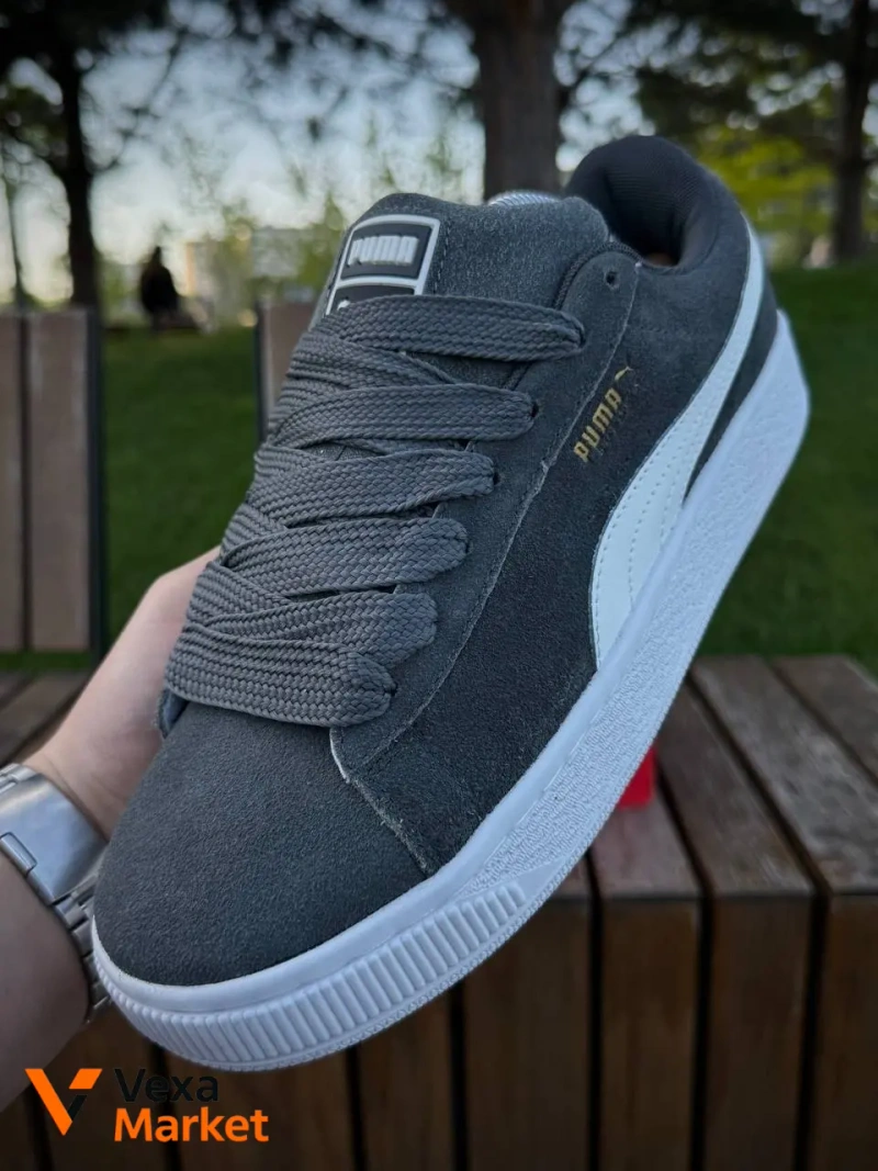 Кросівки Puma Suede XL натуральна замша чорні/сірі — фото 2