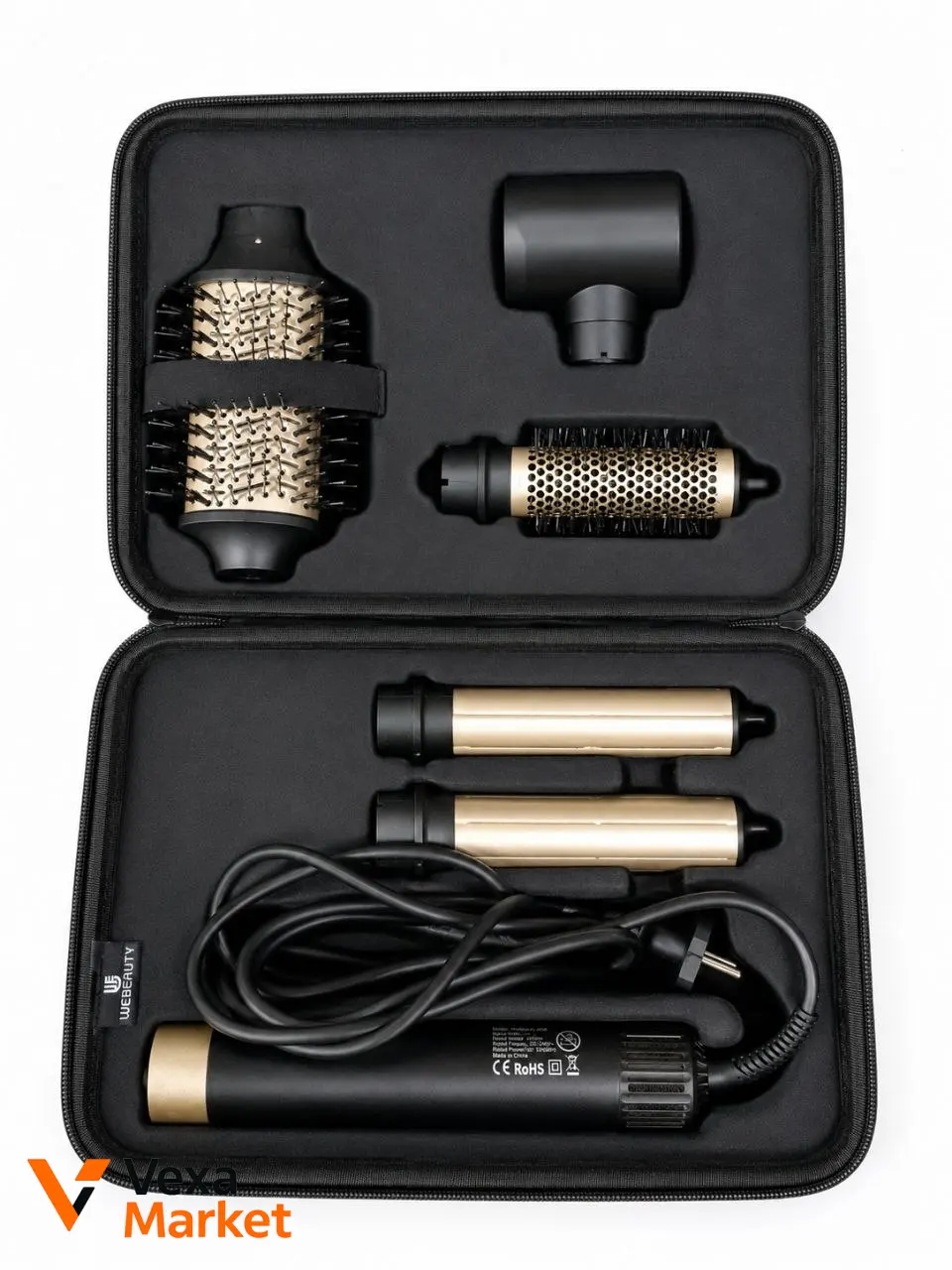 Фен-стайлер webeauty 6 в 1 з кейсом, Black