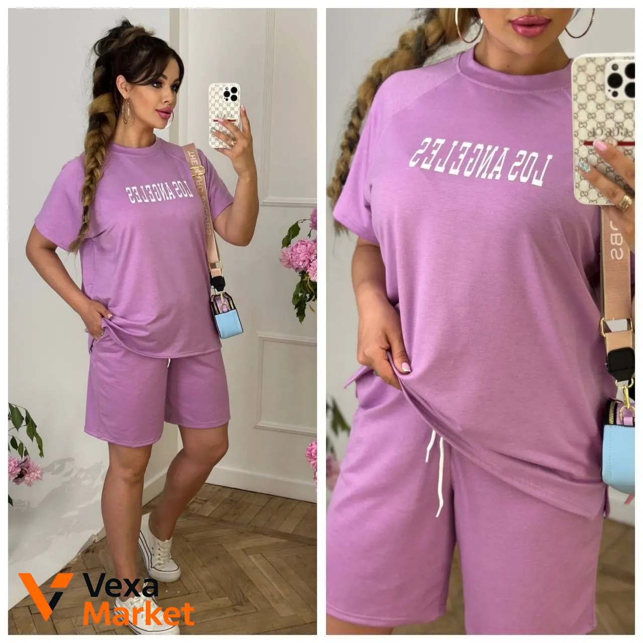 Костюм женский летний с шортами из двунитки