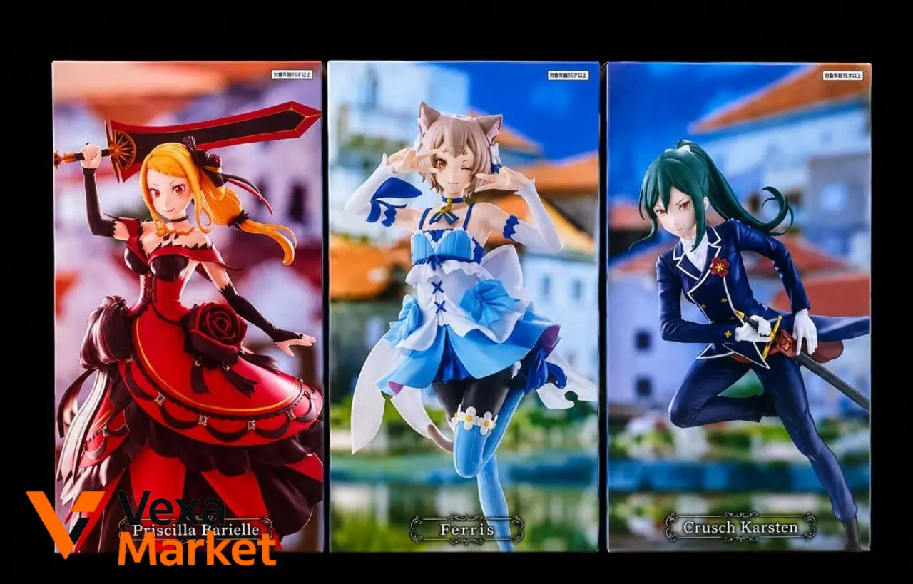 ReZero Фигурки Priscilla Barielle, Ferris, Crusch Karsten - Лимитированное Юбилейное Издание