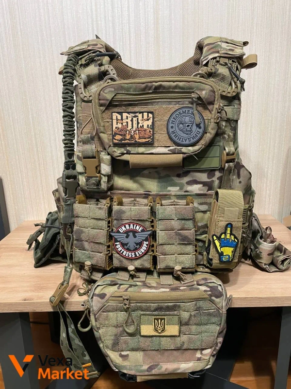 Бойовий бронежилет IBV-2 Мультикам L/XL з балістичними пакетами та плитами 6 класу