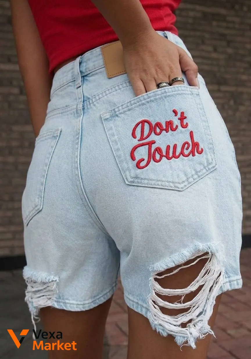 Шорти жіночі джинсові "Don't Touch" блакитні