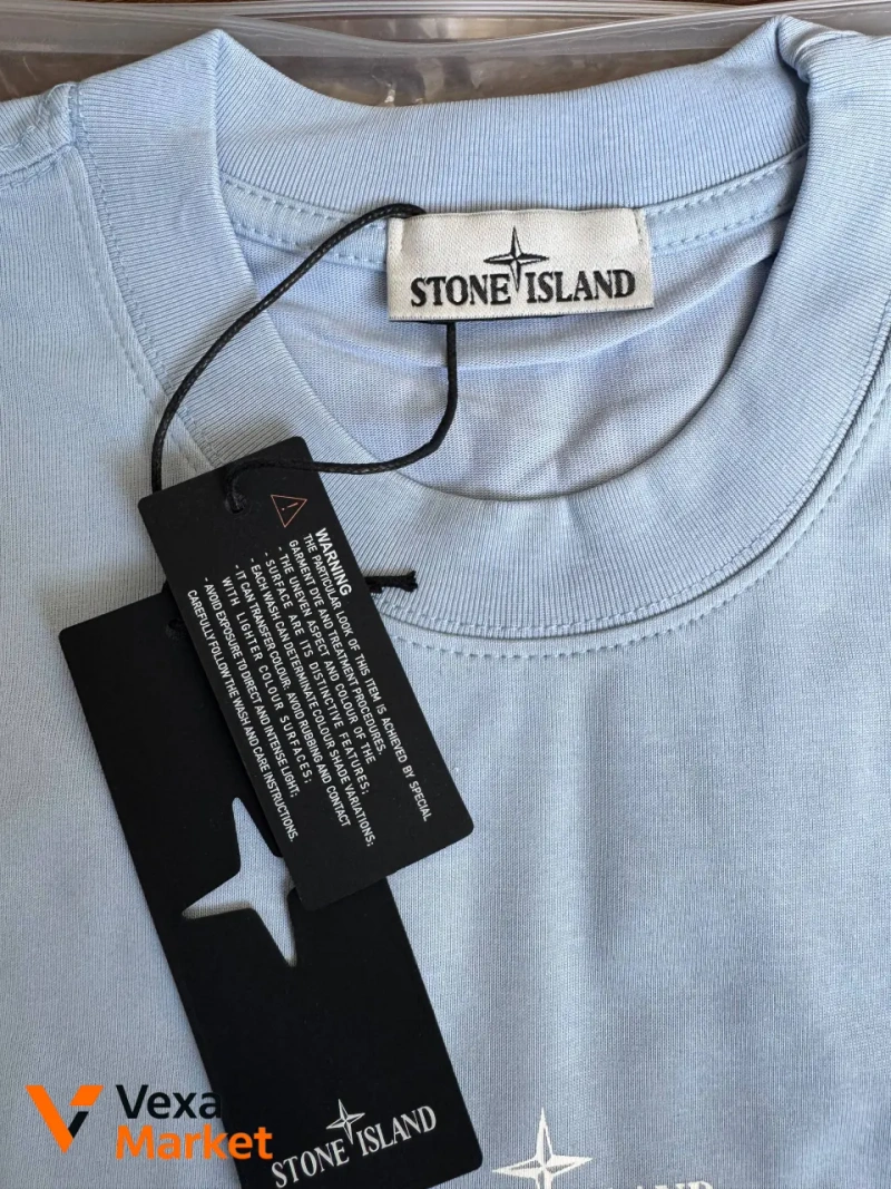 Футболка Stone Island блакитна чоловіча розмір M, L — фото 4