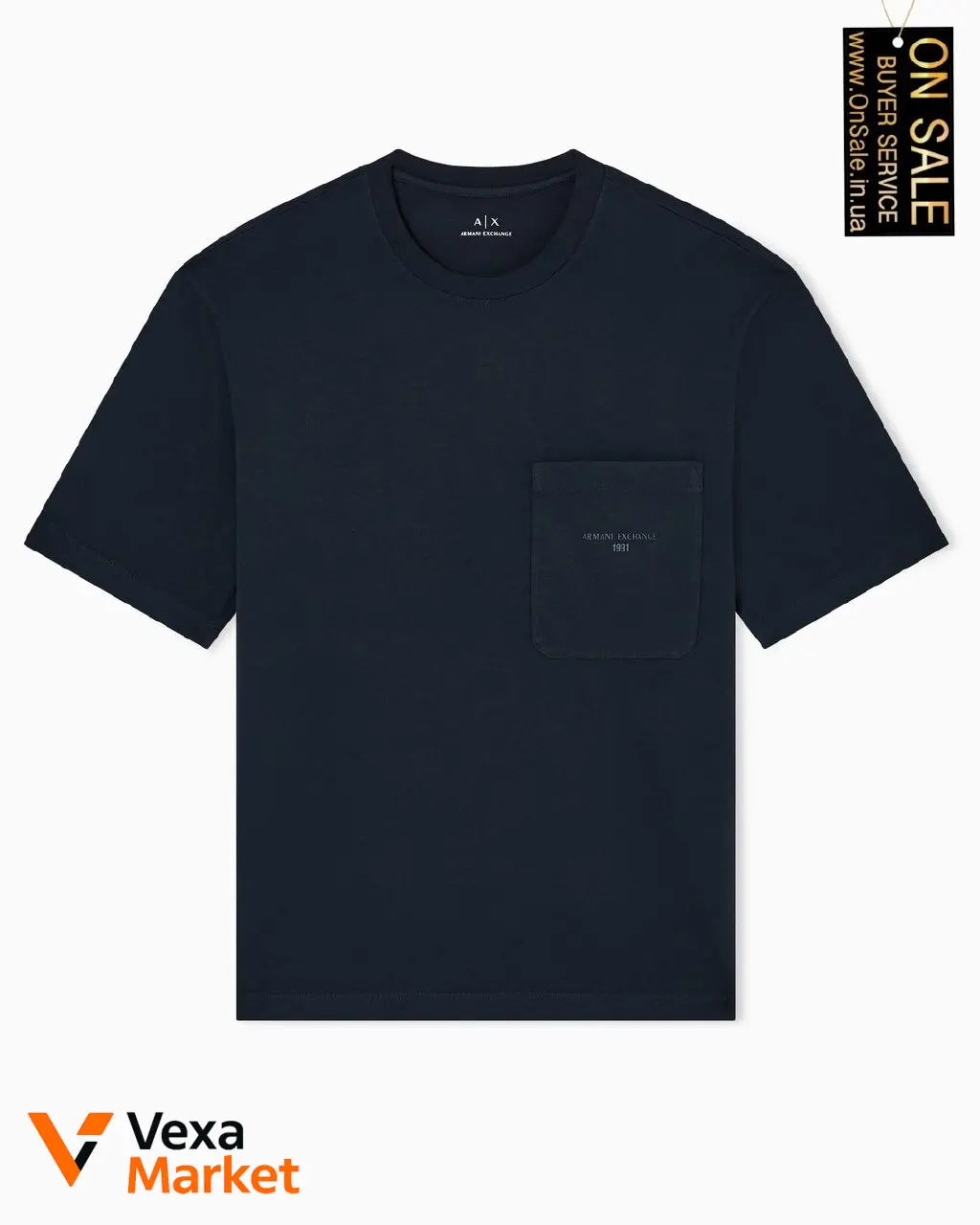 Мужская футболка Armani Exchange 100% хлопок с эффектом потертости